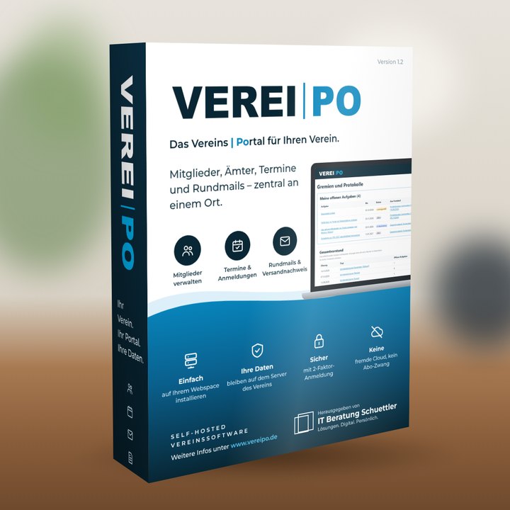 Produktbox von VEREI | PO – das Vereinsportal für Ihren Verein