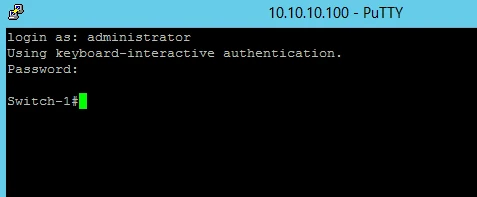 Putty Login auf Switch 1
