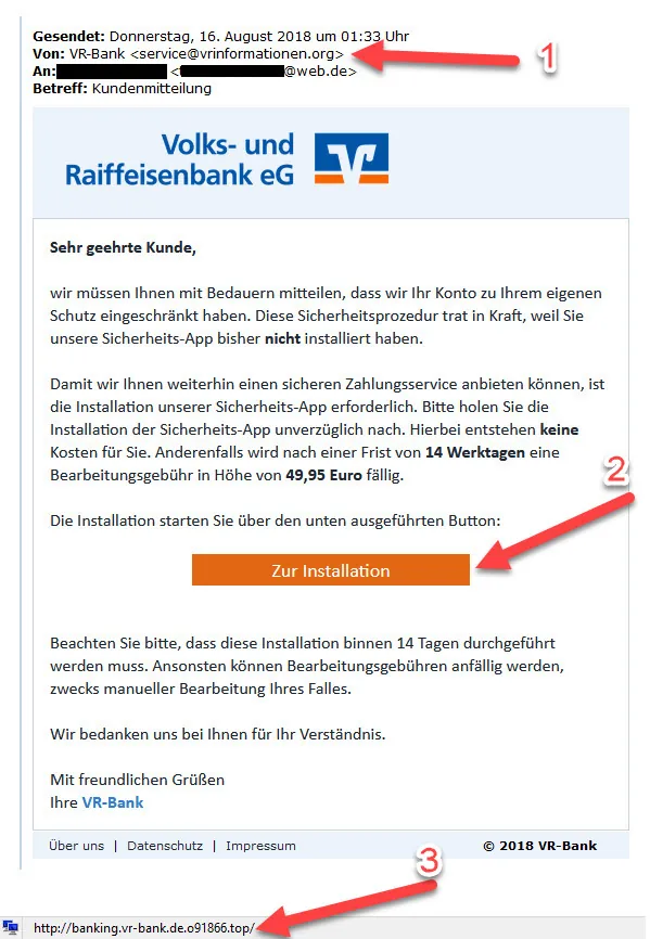 VR Banking Mail - Phishing